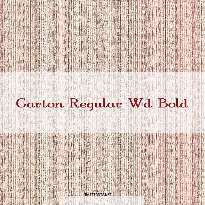 Garton Regular Wd Bold example